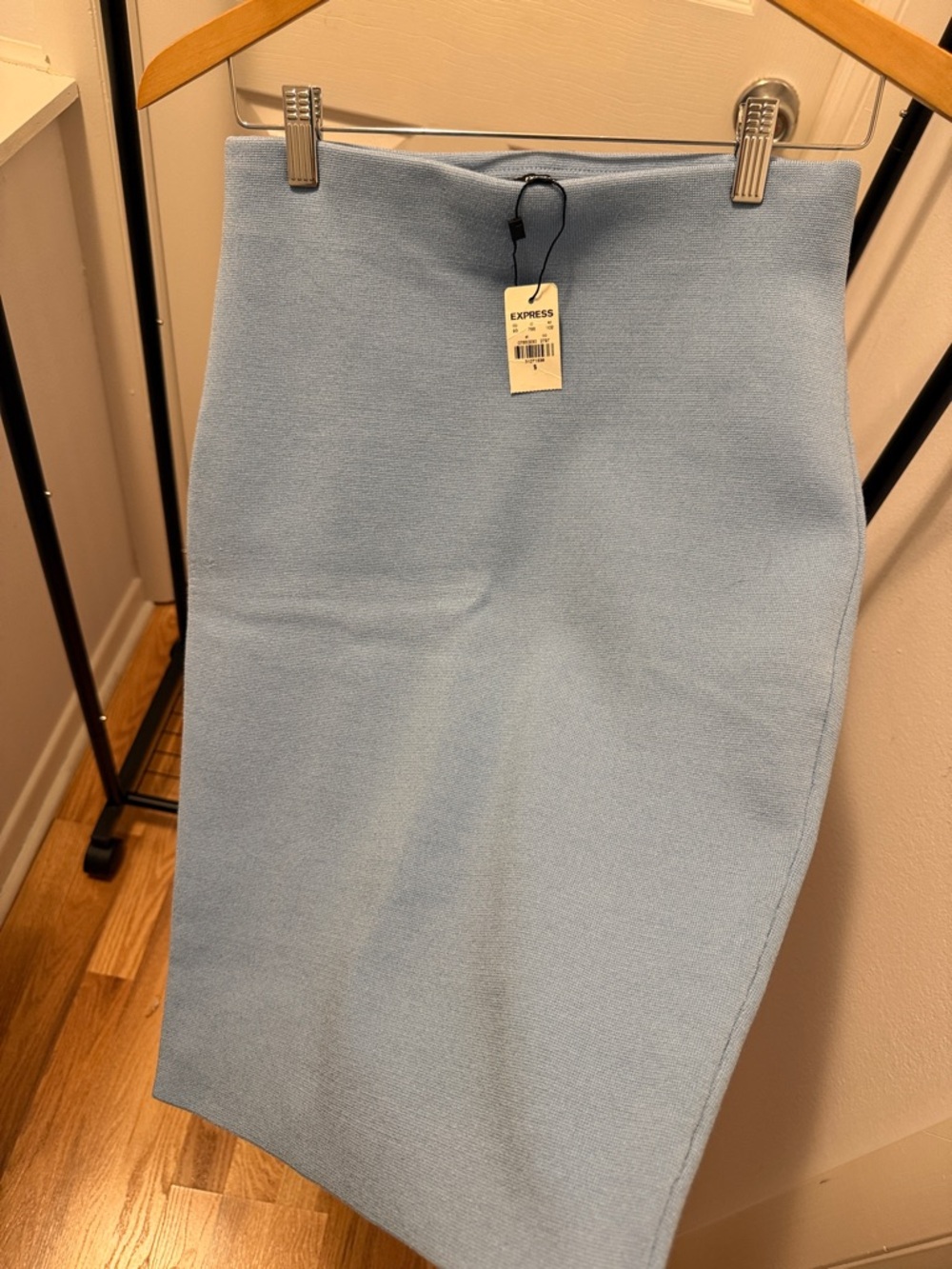 Express Light Blue Knit Pencil Skirt